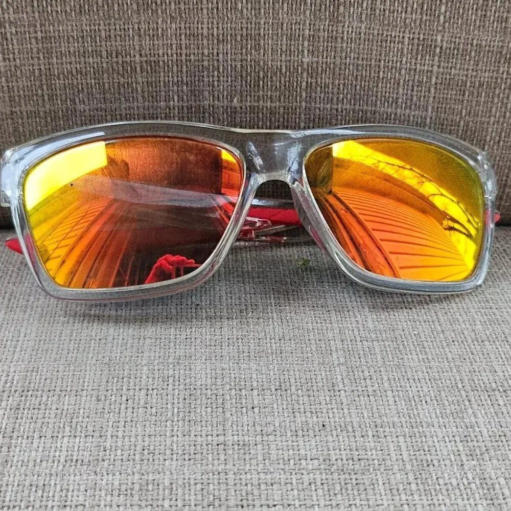 NYS Vintage Men Sunglasses Dyckman Street Mirror Lenses Clear Frame Eyewear